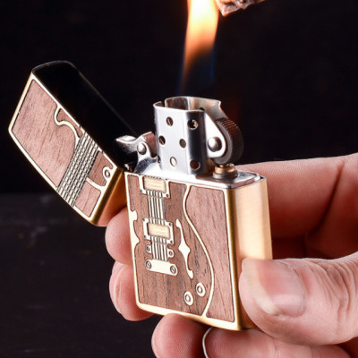 Vỏ Hột Quẹt Bật Lửa Hộp Quẹt Xăng Đá Zorro Z85914 Họa Tiết Cây Đàn - Dùng Xăng Bấc Đá Cao Cấp