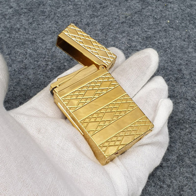 Vỏ Hột Quẹt Bật Lửa Upon D16V Họa Tiết Hình Ô Vuông Chéo Sọc Ngang Cực Chất - Dùng Ga Đá Cao Cấp