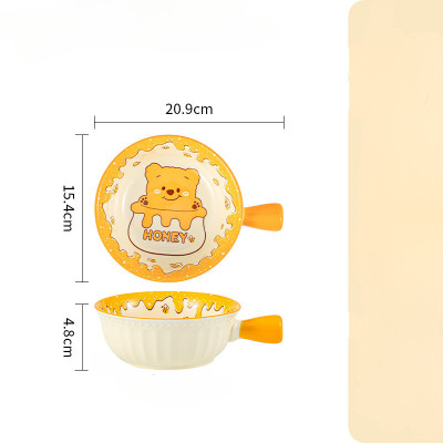 Bộ Bát Đĩa Gosu Họa Tiết Gấu vàng Honey dễ thương