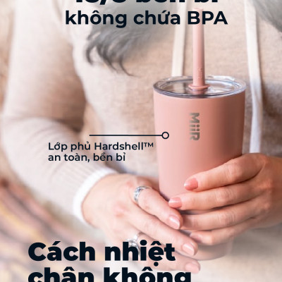 MiiR - Ly giữ nhiệt Tumbler Kèm Ống Hút - Màu Xanh Sương Mai/ Hồng Gỗ- 473ml