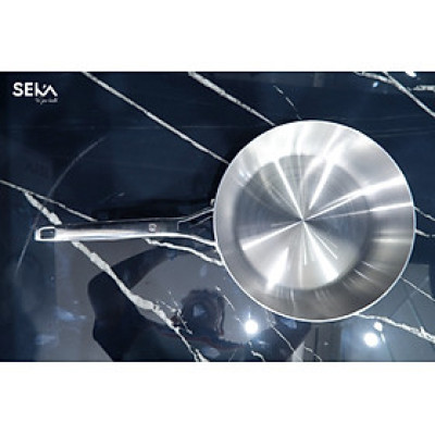 Chảo inox Nguyên khối nông lòng SEKA SK6030, sử dụng cho mọi loại bếp