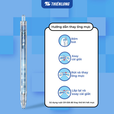 Bút gel Quick Dry Thiên Long GEL-066 - Premium Tip - Vật liệu tái chế