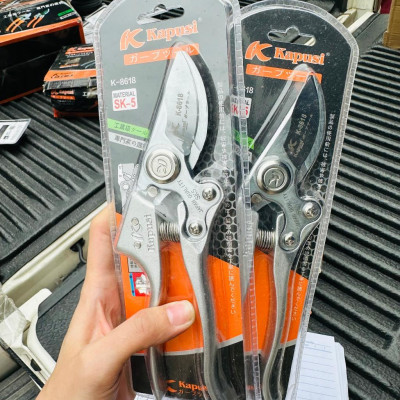 Kéo cắt tỉa cành cây KAPUSI TOOLS Nhật bản K-8618 cao cấp thép SK5, cấu tạo lò xo cỡ 8 icnh (20cm)