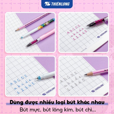 Tập học sinh 96 trang 5 ô ly vuông 2mm chấm kẻ 2/3 120gsm NB-122 Thiên Long - Mẫu ngẫu nhiên