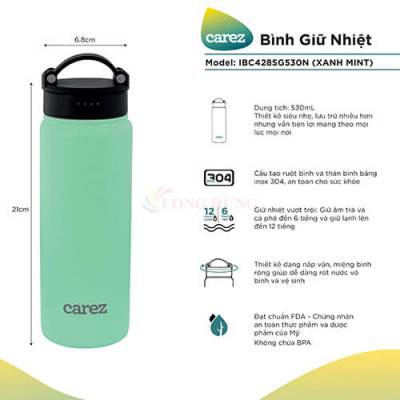 Bình giữ nhiệt Carez 530ml IBC428S - Hàng chính hãng