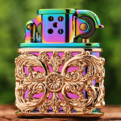 Vỏ Hột Quẹt Bật Lửa Xăng Đá Zorro Z506-630 Họa Tiết Hoa Văn Độc Lạ Nhiều Màu - Dùng Xăng Bấc Đá Cao Cấp