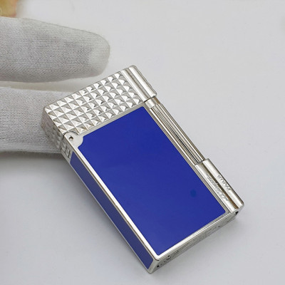 Vỏ Hột Quẹt Bật Lửa Upon D168X Họa Tiết Nền Xanh Ô Vuông Kim Cương Độc Đáo - Dùng Ga Đá Cao Cấp