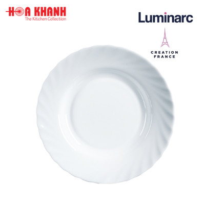 Đĩa Sâu Thủy Tinh Luminarc Diwali Trianon Trắng 23cm cường lực, kháng vỡ - 1 đĩa - N3646