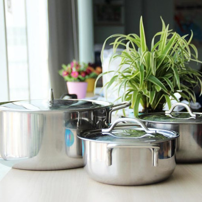 Bộ 3 nồi 1 đáy inox Red Star cao cấp - Hàng Chính Hãng