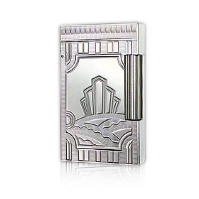 Vỏ Hột Quẹt Bật Lửa Upon Khắc Chìm 3D Dòng Sông Seine D87T Màu Bạc - Dùng Gas Đá Cao Cấp