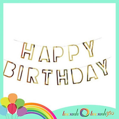 Dây chữ Happy Birthday kiểu nét rỗng