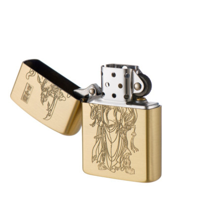 Vỏ Hột Quẹt Bật Lửa Xăng Đá Zorro Z9864A Họa Tiết Quan Công - Dùng Xăng Bấc Đá Cao Cấp