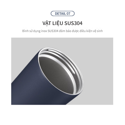 Bình giữ nhiệt Lock&Lock Bucket Tumbler Nắp đậy có ống hút - Màu Trắng LHC4268WHT 540ml - Hàng chính hãng thép không gỉ quai xách tiện lợi - JoyMall