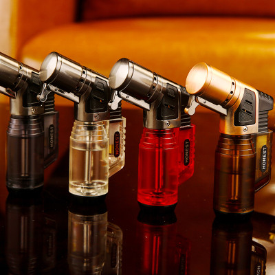 Vỏ Hột Quẹt Bật Lửa Gas Honest BCZ-779 Khò 3 Tia Cực Mạnh, Nhìn Thấy Lượng Gas Bên Trong - Nhiều Màu