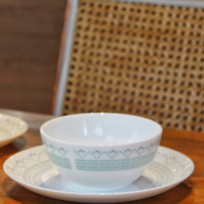 Tô Thủy Tinh Luminarc Diwali Geomatric Blue 18cm đựng thức ăn, kháng vỡ, cường lực - Bộ 6 cái - V6536