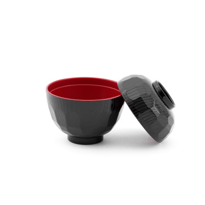 chén, tô súp miso bằng nhựa có nắp  