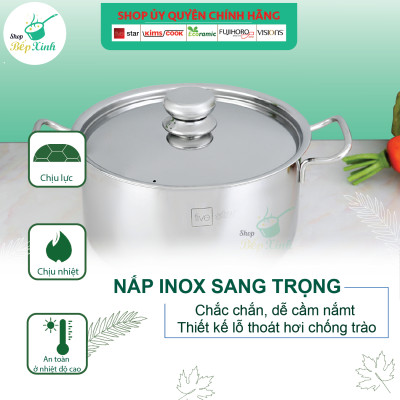 Nồi luộc gà Fivestar 28cm nắp inox tặng 5 muỗng ăn