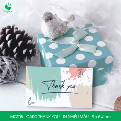 MCT08 - 9x5.4 cm - 50 Card Thank you, Thiệp cảm ơn khách hàng, card cám ơn cứng cáp sang trọng