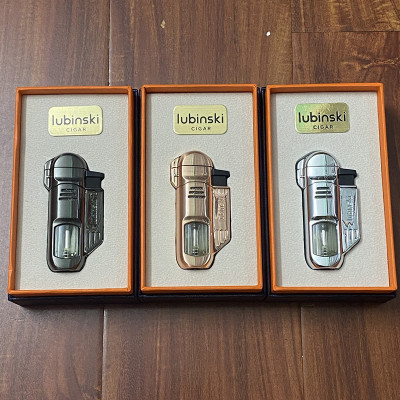 Vỏ Hột Quẹt Bật Lửa Khè Gas Lubinski YJA-10027 Khò 4 Tia Cực Mạnh Có Đục Tiện Lợi Thân Vỏ Hột Quẹt Bật Lửa Trong Suốt Nhìn Rõ Lượng Gas