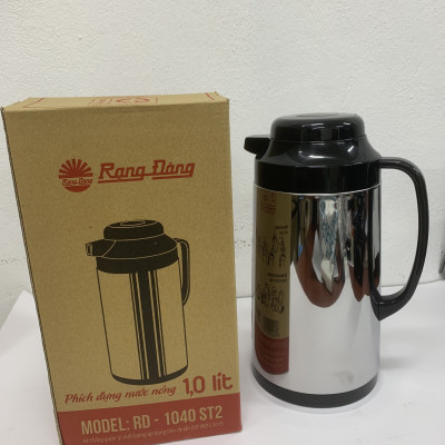 Phích đựng nước nóng 1 lít, bình thuỷ có nút ấn Rạng Đông, pha cafe, cao cấp, Model RD 1040 ST2