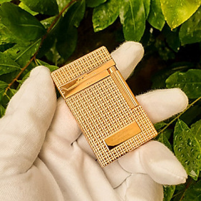 Vỏ Hột Quẹt Bật Lửa Upon Họa Tiết Ô Vuông Mini Sang Trọng D29V Màu Vàng - Dùng Gas Đá Cao Cấp