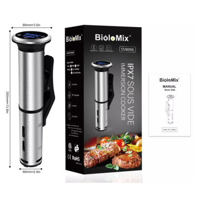 Máy nấu chậm Sous Vide thương hiệu BioloMix SV-8006 hệ thống nhiệt tuần hoàn 3D - Màn hình LED điều khiển chính xác kỹ thuật số - Hàng Nhập Khẩu