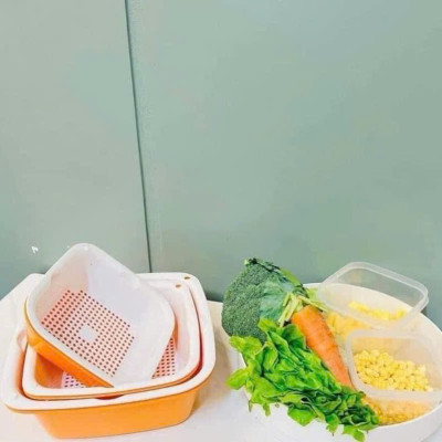 Bộ Rổ Nhựa Kèm Thau ECCO 6 Món Cao Cấp – Bộ 3 Rổ 3 Thau Đa Năng Tiện Dụng, Chất Liệu An Toàn, Phù Hợp Nhà Bếp Hiện Đại - HÀNG CHÍNH HÃNG MINIIN