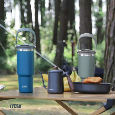 Cốc giữ nhiệt TYESO TS-8826 600ML bằng thép không gỉ 304 tay cầm công thái học Chống tràn & Giữ nhiệt 12 tiếng