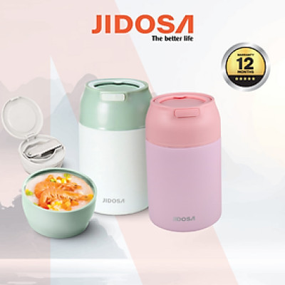Bình ủ cháo inox 316 JIDOSA JD3870 hộp giữ nhiệt lâu dung tích 850ml tặng kèm muỗng gấp gọn tiện lợi