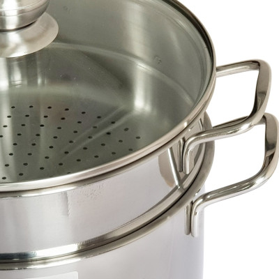 Bộ Nồi Luộc Gà Kèm Xửng Hấp Inox Size 26cm - Hàng Chính Hãng