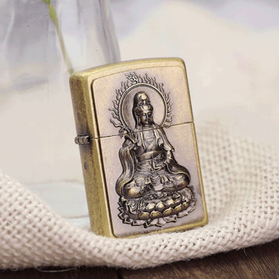Vỏ Hột Quẹt Bật Lửa xăng đá Zorro Z91040 thiết kế họa tiết hình phật - dùng xăng bấc đá cao cấp ( giao màu ngẫu nhiên )