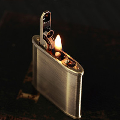 Vỏ Hột Quẹt Bật Lửa Xăng Đá Đồng Kuboy/Zorro ZK-600 Thiết Kế Mỏng Nhỏ gọn Tiện Dụng - Dùng Xăng Bấc Đá Cao Cấp