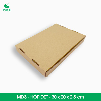 MD3 - 30x20x2.5cm - 100 Thùng hộp carton trơn đóng hàng