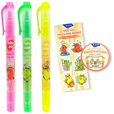 Vỉ 3 Bút Dạ Quang - Thiên Long HL-03 - Quét QR Xem Khuyến Mãi (Mẫu Bao Bì Giao Ngẫu Nhiên)