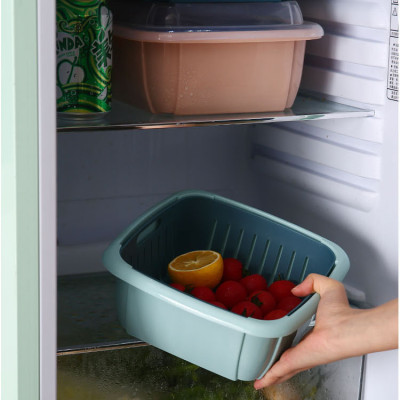 Rổ nhựa kèm chậu 2 trong 1 có nắp đậy GROFA - Giao màu ngẫu nhiên 