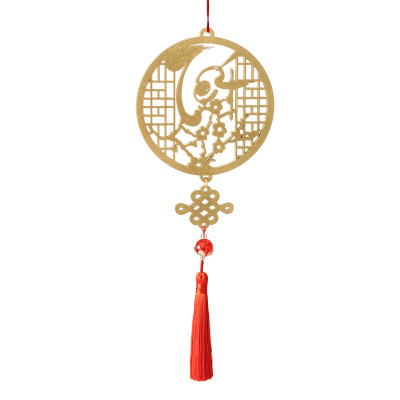 Combo 12V - Bộ 12 dây treo trang trí tết Khai Lộc Hoàng Kim màu Vàng,handmade,chất liệu gỗ, kim loại cắt CNC hoa văn sắc sảo, treo cành mai, đào, lan, quà tặng độc đáo ý nghĩa