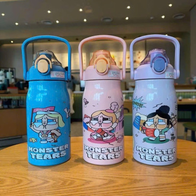 Bình Giữ Nhiệt Hình Thú Inox 316 1000ml Có Quai Xách, Nắp Bật Tiện Lợi - Giữ Nóng Lạnh Lâu Dài - Giao Hoạ Tiết Ngẫu Nhiên - HÀNG CHÍNH HÃNG MINIIN