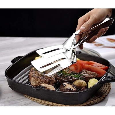 Xẻng Kẹp gắp thực phẩm Kẹp gắp lật chiên nướng đồ ăn bằng INOX 304 Cao Cấp 