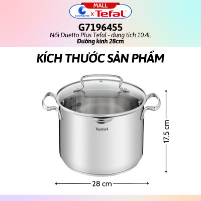 Nồi Duetto Plus Tefal G7197955/G7196455 (Đường kính 22cm/28cm) - Hàng chính hãng
