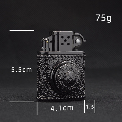 Vỏ Hột Quẹt Bật Lửa Gas Đá 1804-26 Họa Tiết Vòng Xoay 12 Con Giáp Độc Đáo - Hàng Full Hộp