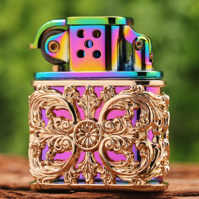 Vỏ Hột Quẹt Bật Lửa Xăng Đá Zorro Z506-630 Họa Tiết Hoa Văn Độc Lạ Nhiều Màu - Dùng Xăng Bấc Đá Cao Cấp