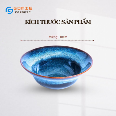 Bát Tô Loe D18 Men Xanh Hoả Biến