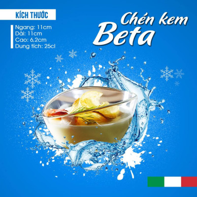 Chén kem thủy tinh trong Aria Beta 250ml - Bormioli Rocco - Italy