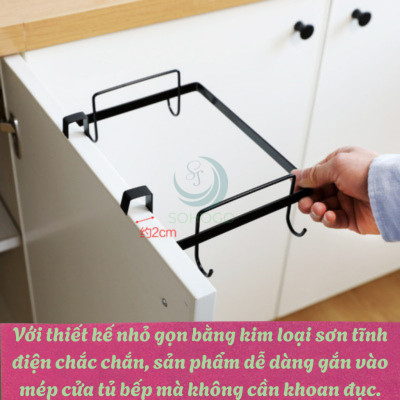 Giá Treo Túi Rác Đa Năng Gắn Cửa Tủ Bếp -Móc Treo Túi Rác Tiện Lợi Cho Nhà Bếp -Giá Đỡ Túi Rác Gọn Gàng Treo Cửa Tủ