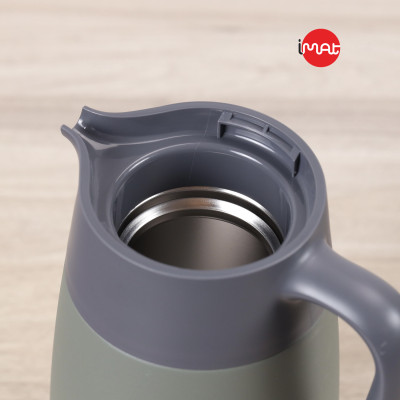 Bình ủ nhiệt Imat có phin lọc 2000ml màu xanh nhiệt đới, ruột bình, phin lọc làm bằng Inox 304