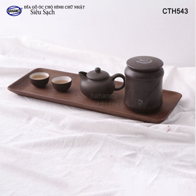 Đĩa Hình Chữ Nhật Dài Gỗ Óc Chó HAHANCO Nhập Khẩu Mỹ Nguyên Khối - hàng Xuất Khẩu Châu Âu - CTH543 - đựng đồ ăn/trang trí - đĩa bánh mì/trái cây/ bít tết/ pizza/ phụ kiện chụp ảnh, bày món ăn trong nhà hàng - Sang trọng trên bàn ăn