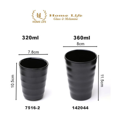Cốc Melamine siêu bền (Hàng nhập khẩu )  | LY ĐEN NHÁM SIÊU BỀN - CHỊU LỰC - CHỊU NHIỆT MELAMINE A5 | CỐC ĐEN