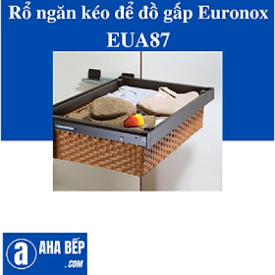 RỔ NGĂN KÉO ĐỂ ĐỒ GẤP GIẢ MÂY MÀU CÀ PHÊ EURONOX EUA87 - HÀNG CHÍNH HÃNG