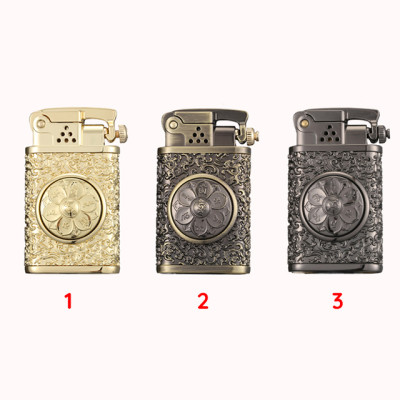 Vỏ Hột Quẹt Bật Lửa Xăng Zorro Z602 Thiết Kế Họa Tiết Vòng Xoay Hoa Sen Đẹp Độc Lạ - Dùng Xăng Bấc Đá Cao Cấp
