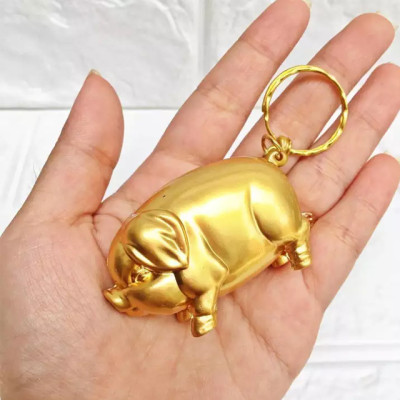 Vỏ Hột Quẹt Bật Lửa Gas Móc Khóa Hình Con Heo Vàng Đẹp Độc Lạ Dùng Gas Cao Cấp